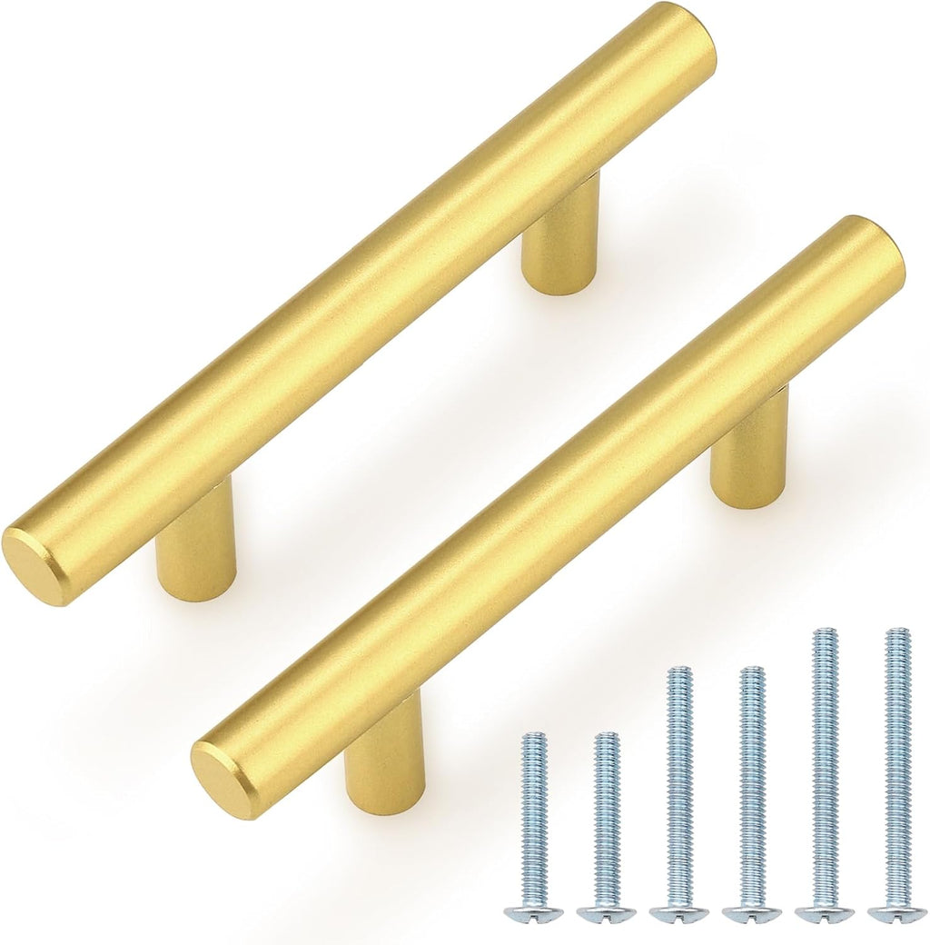 10 Pack| 2 Inch Flat Black Kitchen Cabinet T Bar Knobs Single Hole Modern Bedroom Dresser Pull Kitchen Cabinet Handles