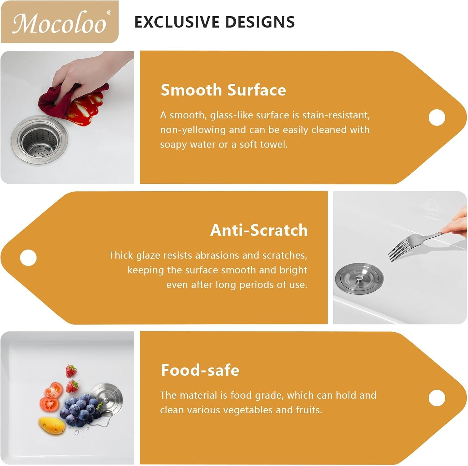 33 Farmhouse Kitchen Sink White 33"X20" Fireclay Farmhouse Sink Apron Front Ceramic Porcelain Single Bowl Deep Basin Undermount Farm Sinks