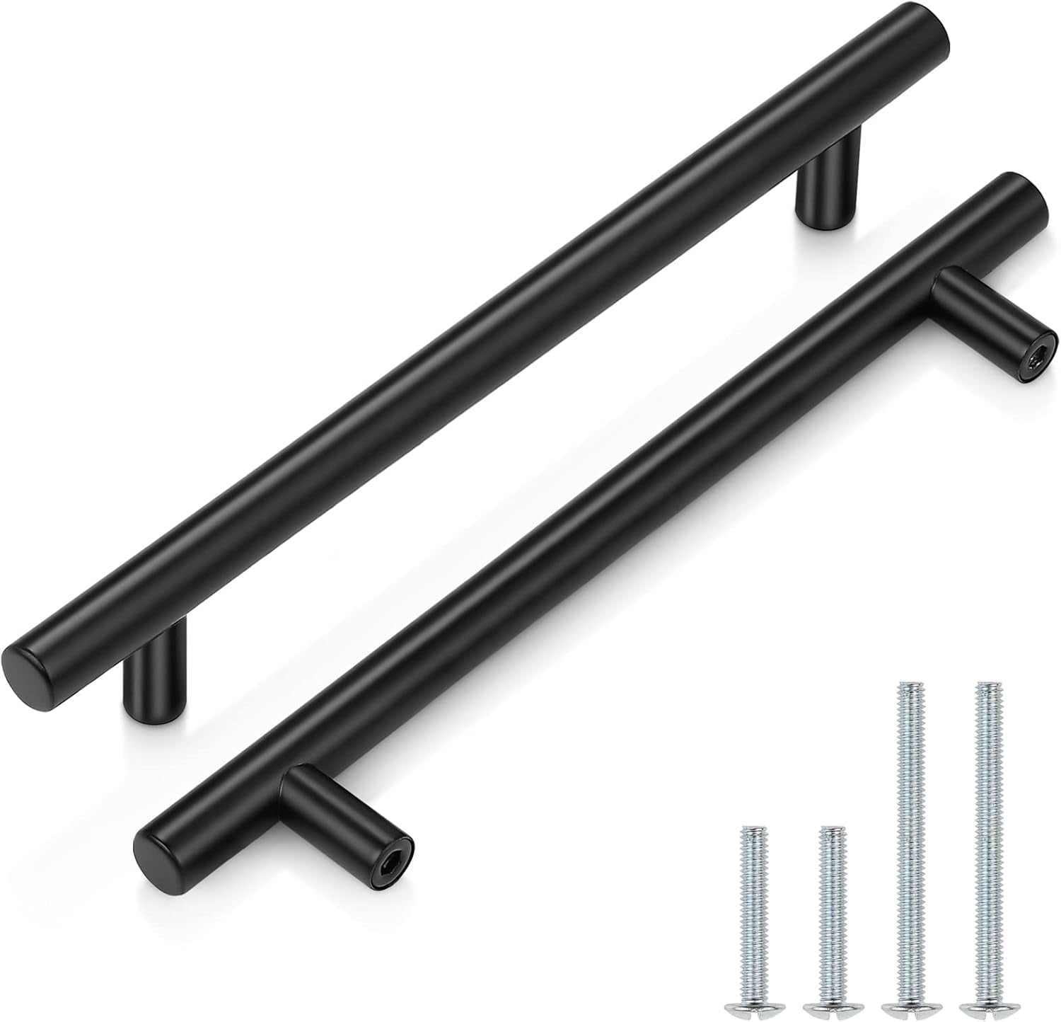 10 Pack| 2 Inch Flat Black Kitchen Cabinet T Bar Knobs Single Hole Modern Bedroom Dresser Pull Kitchen Cabinet Handles