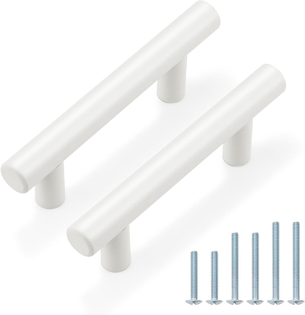 10 Pack| 2 Inch Flat Black Kitchen Cabinet T Bar Knobs Single Hole Modern Bedroom Dresser Pull Kitchen Cabinet Handles