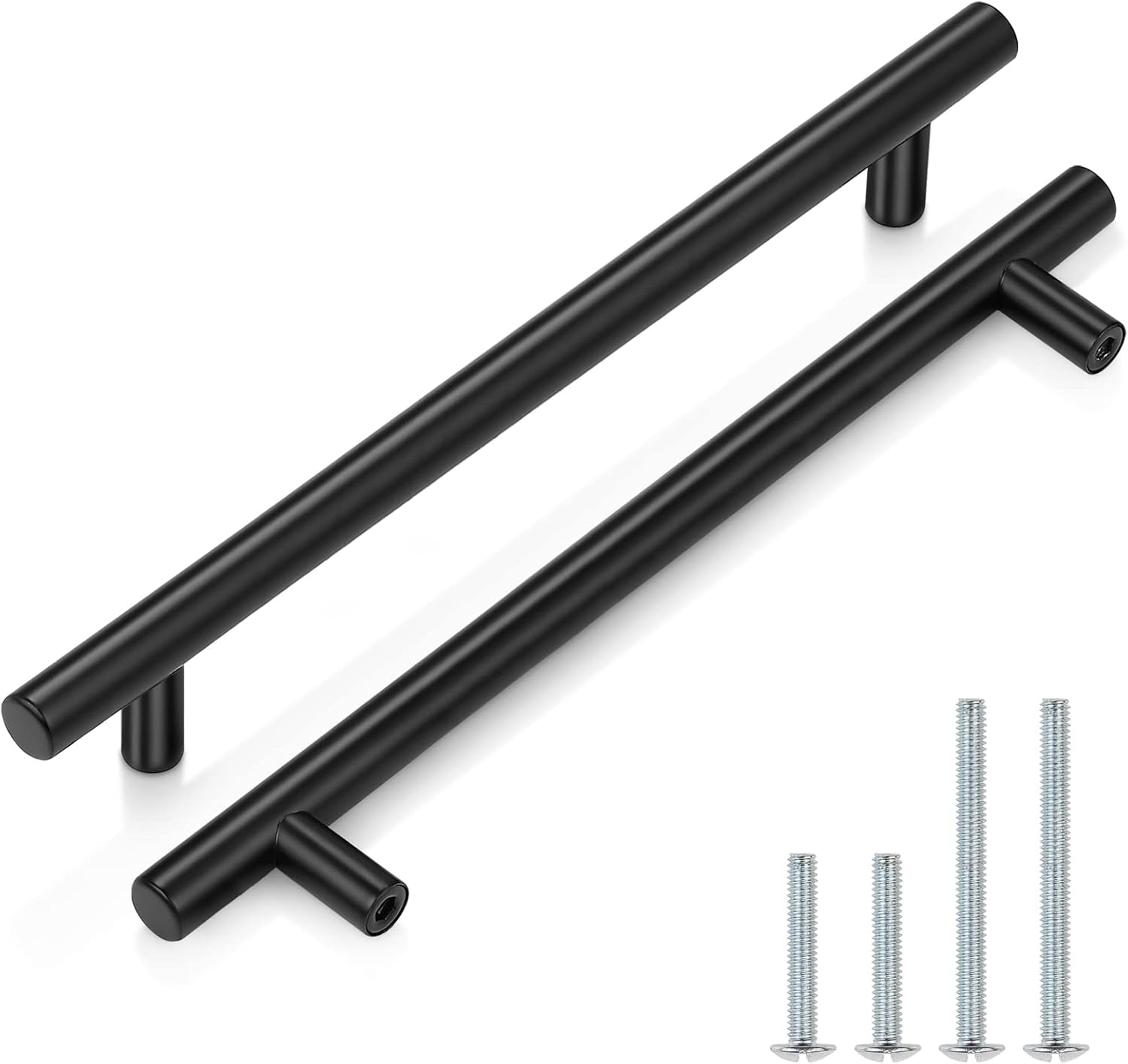 10 Pack| 2 Inch Flat Black Kitchen Cabinet T Bar Knobs Single Hole Modern Bedroom Dresser Pull Kitchen Cabinet Handles