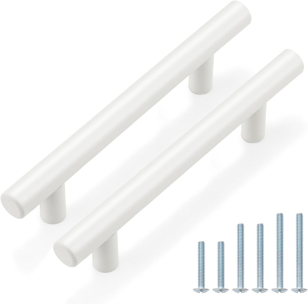 10 Pack| 2 Inch Flat Black Kitchen Cabinet T Bar Knobs Single Hole Modern Bedroom Dresser Pull Kitchen Cabinet Handles