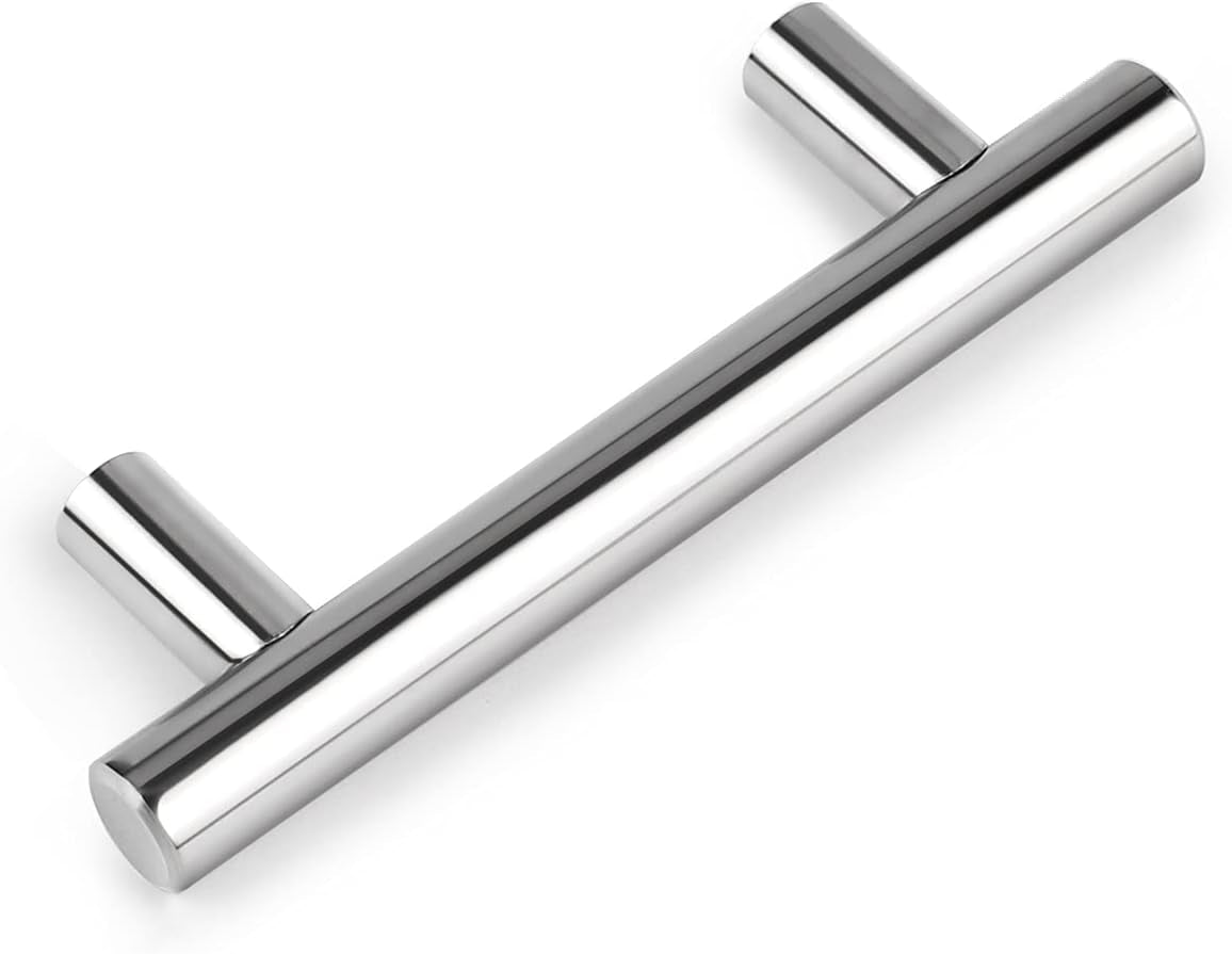 10 Pack| 2 Inch Flat Black Kitchen Cabinet T Bar Knobs Single Hole Modern Bedroom Dresser Pull Kitchen Cabinet Handles