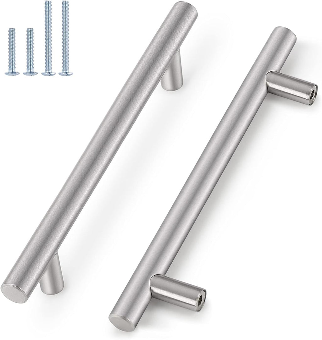 10 Pack| 2 Inch Flat Black Kitchen Cabinet T Bar Knobs Single Hole Modern Bedroom Dresser Pull Kitchen Cabinet Handles