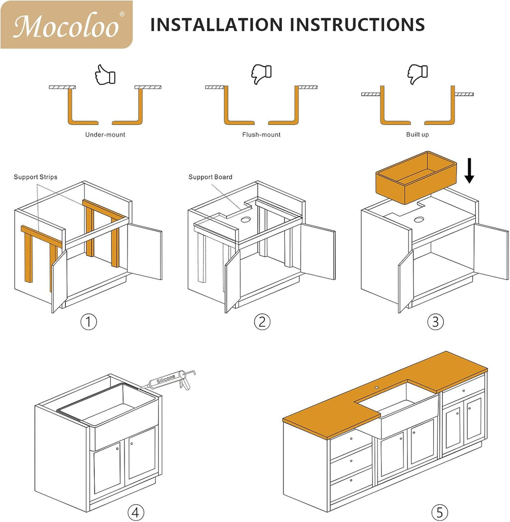 33 Farmhouse Kitchen Sink White 33"X20" Fireclay Farmhouse Sink Apron Front Ceramic Porcelain Single Bowl Deep Basin Undermount Farm Sinks