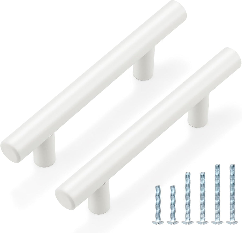 10 Pack| 2 Inch Flat Black Kitchen Cabinet T Bar Knobs Single Hole Modern Bedroom Dresser Pull Kitchen Cabinet Handles