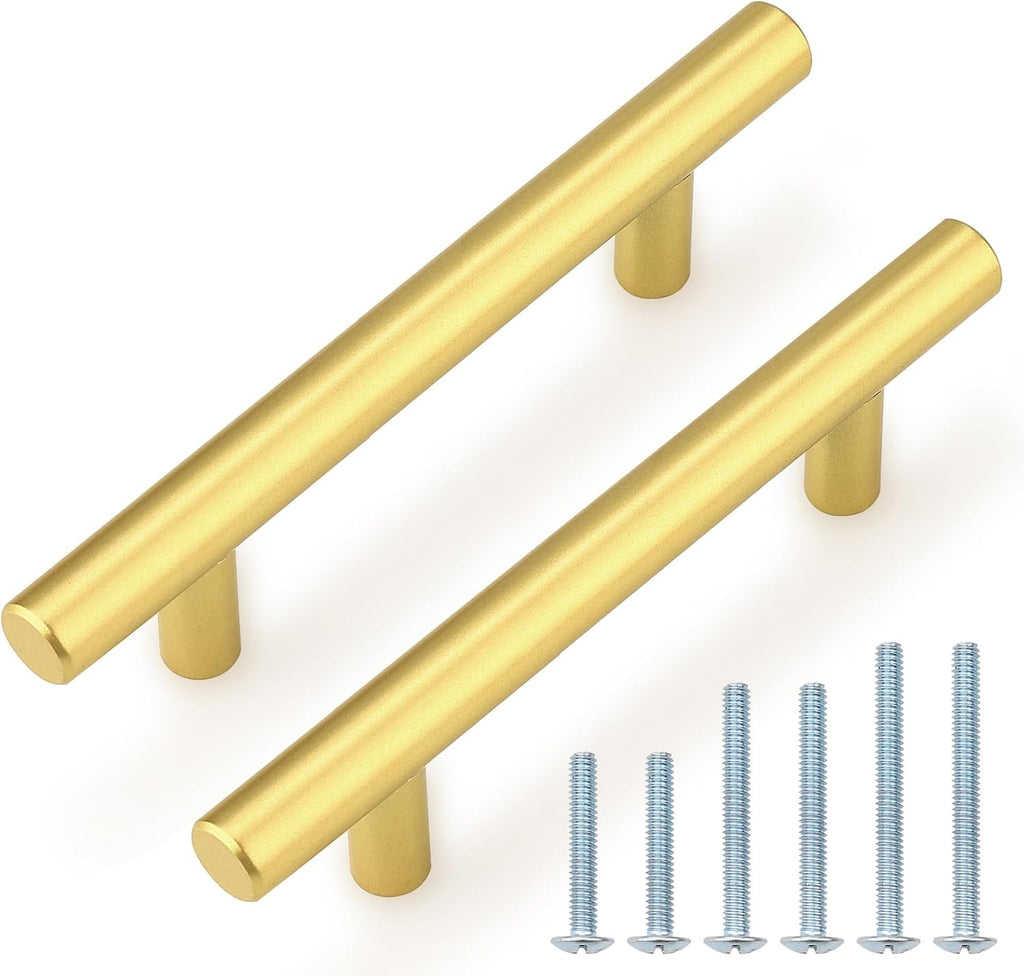 10 Pack| 2 Inch Flat Black Kitchen Cabinet T Bar Knobs Single Hole Modern Bedroom Dresser Pull Kitchen Cabinet Handles