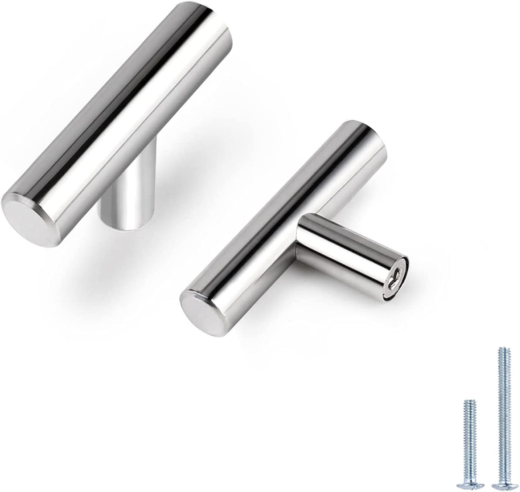 10 Pack| 2 Inch Flat Black Kitchen Cabinet T Bar Knobs Single Hole Modern Bedroom Dresser Pull Kitchen Cabinet Handles